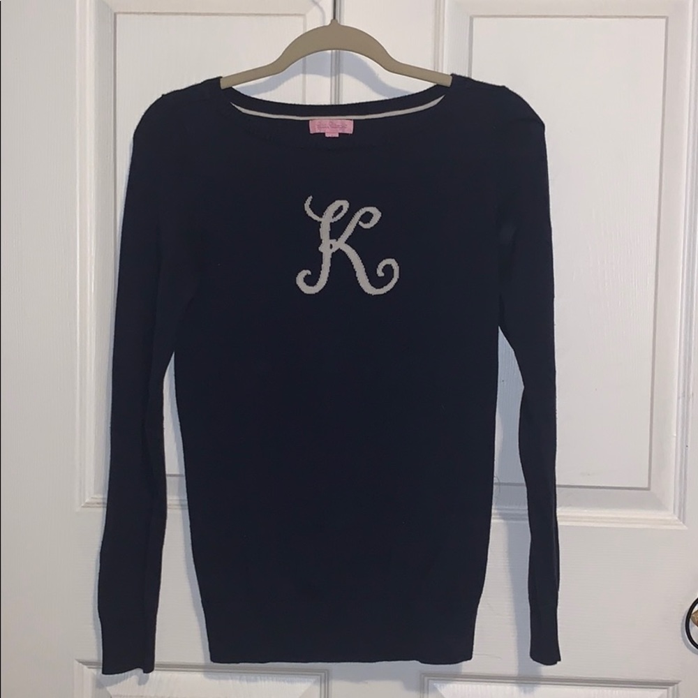 “K” Lilly Pulitzer Navy Sweater